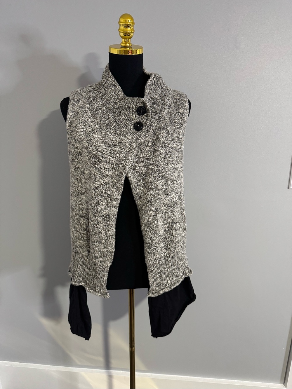 Pure Hand-knit Asymmetrical Mock Neck Sweater Size Small